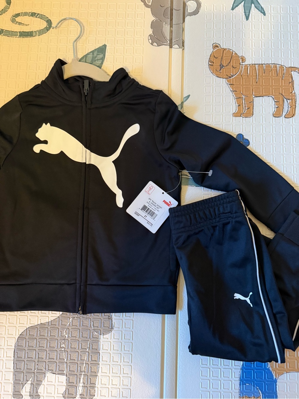 New Puma Black and White Kids Jogger Set